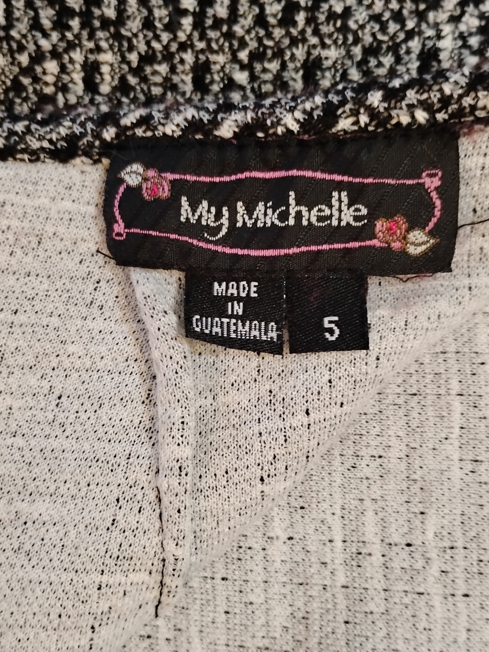 Vintage Y2K My Michelle Black & White Tweed Mini Skirt - Size